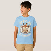 公式寝間着 かわいい寝ているキリン Tシャツ (正面フル)