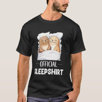 公式寝間着 かわいい寝てるアシカ アシカ Tシャツ