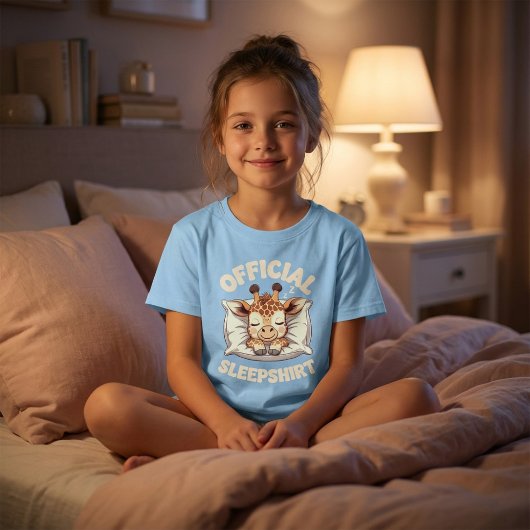 公式寝間着 かわいい寝てるキリン Tシャツ