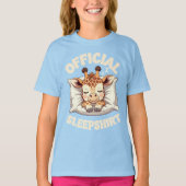公式寝間着 かわいい寝てるキリン Tシャツ (正面)