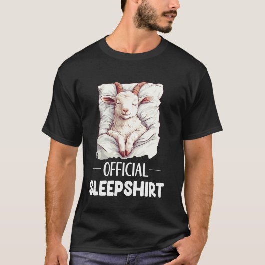 公式寝間着 かわいい眠れるヤギ 動物好き Tシャツ (正面)