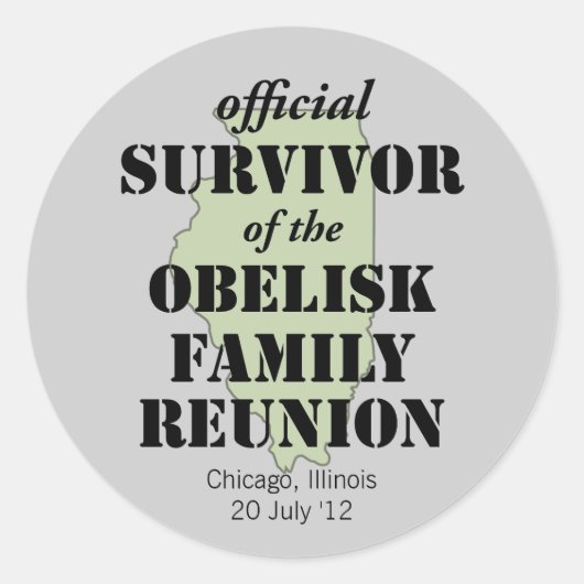 公式懇親会生存者 – イリノイ緑 ラウンドシール (正面)