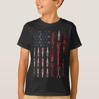 公式整備士米国国旗 Tシャツ