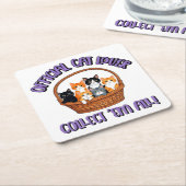 公式猫好き- Collect 'Em All スクエアペーパーコースター (アングル)