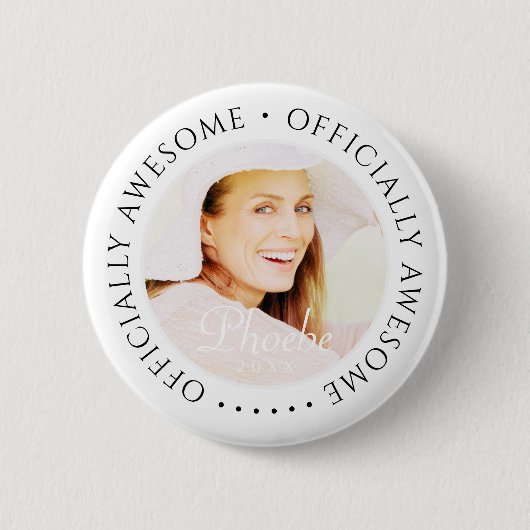 公式素晴らしモダンシンプル誕生日写真 缶バッジ (正面)