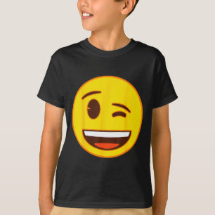 公式絵文字 ウィンク 黄色い笑顔の顔 Tシャツ