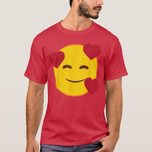 公式絵文字 浮かぶハート 黄色 笑顔 Tシャツ (正面)