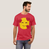 公式絵文字 浮かぶハート 黄色 笑顔 Tシャツ (正面フル)