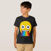 公式絵文字 虹色の口 黄色い笑顔 Tシャツ (正面フル)