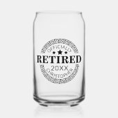 公式退職した名前をカスタムする&日付ギリシャ鍵 ガラス缶 (正面)