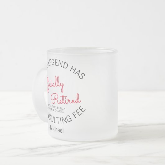 公式退職した女子男性へ退職カスタム フロストグラスマグカップ (正面左)