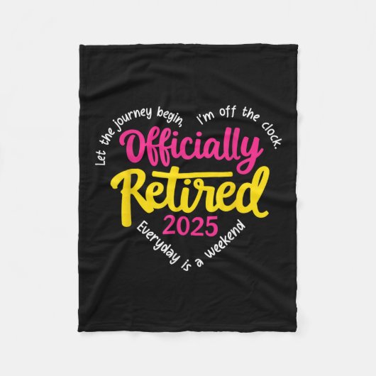 公式退職した2025年ハート男性女性 フリースブランケット (正面)