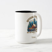 公式退職した、名前をカスタムすると日付キャンプ ツートーンマグカップ (正面右)