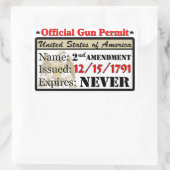 公式銃の割り当て! 長方形シール (バッグ)