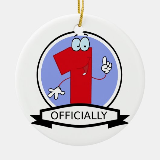 公式1誕生日バナー セラミックオーナメント (正面)