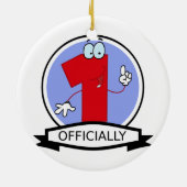 公式1誕生日バナー セラミックオーナメント (裏面)