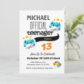 公式10代の若者ボーイ誕生日パーティーの招待 招待状 (スタンド正面)