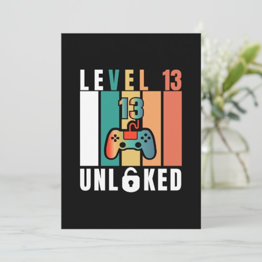 公式10代の若者レベル13ロック解除された誕生日 招待状 (スタンド正面)