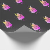 公式10代の若者水彩13誕生日2008 ラッピングペーパー (角)