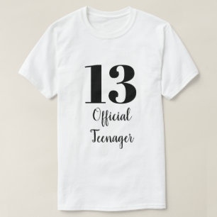 公式10代の若者第13番誕生日白黒カスタム Tシャツ