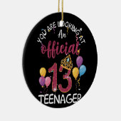 公式10代の若者第13誕生日少女13歳 セラミックオーナメント (右)