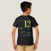 公式10代の若者第13誕生日少年Tシャツ Tシャツ (裏面フル)