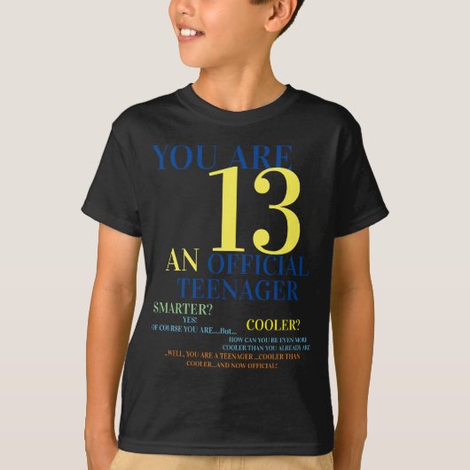 公式10代の若者第13誕生日少年Tシャツ Tシャツ (正面)