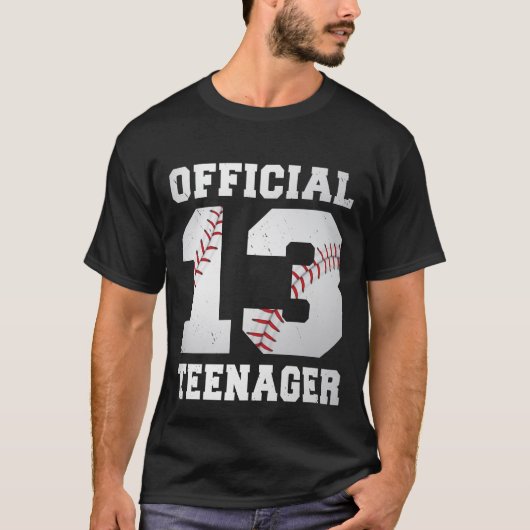 公式10代の若者第13誕生日野球13年 Tシャツ (正面)