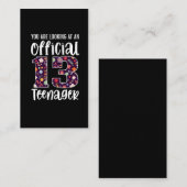 公式10代の若者13歳13歳誕生日 名刺 (正面/裏面)