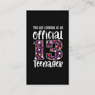 公式10代の若者13歳13歳誕生日 名刺