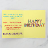 公式10代の若者13番目の誕生日カード カード (内部)