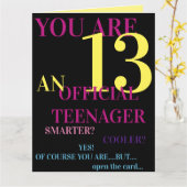 公式10代の若者13番目の誕生日カード カード (黄色い花)