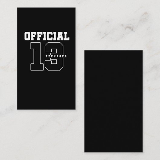 公式10代の若者13誕生日13歳 名刺 (正面/裏面)