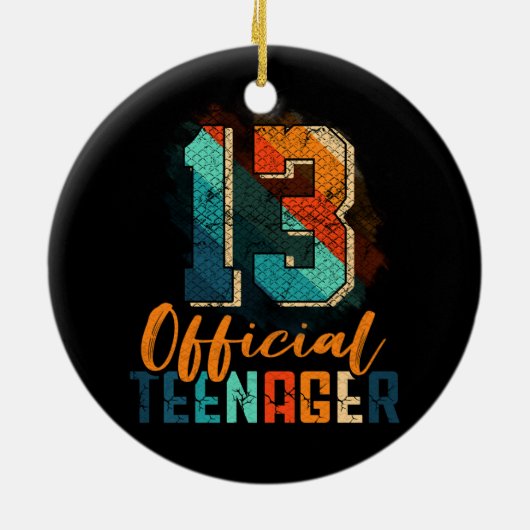 公式10代の若者13誕生日13歳P日 セラミックオーナメント (裏面)