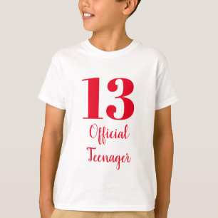 公式10代の若者13th誕生日レッドホワイトカスタム tシャツ