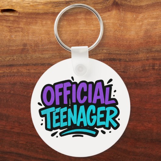 公式10代の若者-おもしろい13誕生日10代 キーホルダー (裏面)