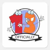 公式13誕生日バナー スクエアシール (正面)