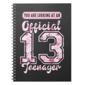 公式1310代の若者13歳の誕生日13歳 ノートブック (正面)