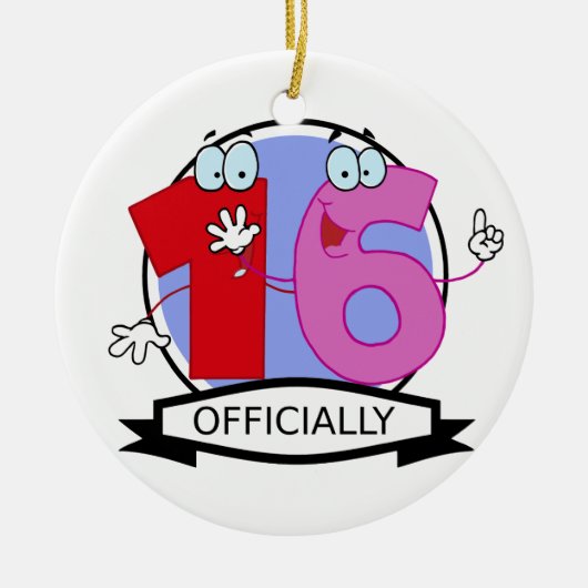 公式16誕生日ロゴ セラミックオーナメント (正面)
