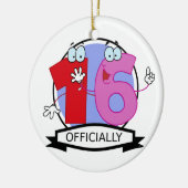 公式16誕生日ロゴ セラミックオーナメント (左)