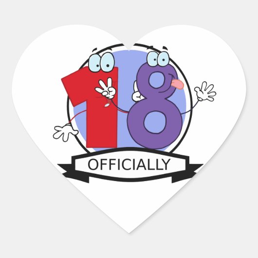公式18誕生日ロゴ ハートシール (正面)