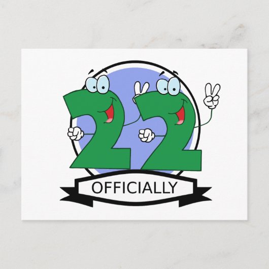 公式22誕生日ロゴ ポストカード (正面)