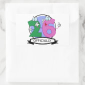 公式26誕生日ロゴ 長方形シール (バッグ)