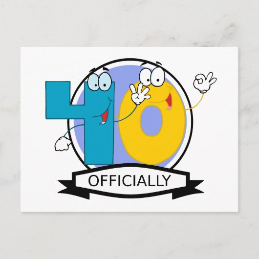 公式40誕生日ロゴ ポストカード (正面)