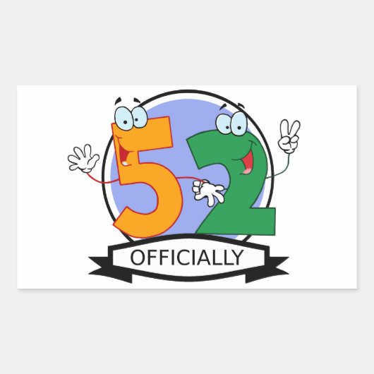 公式52誕生日バナー 長方形シール (正面)
