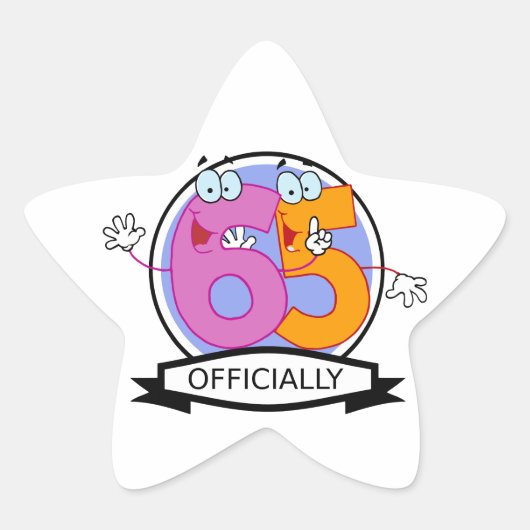 公式65誕生日バナー 星シール (正面)