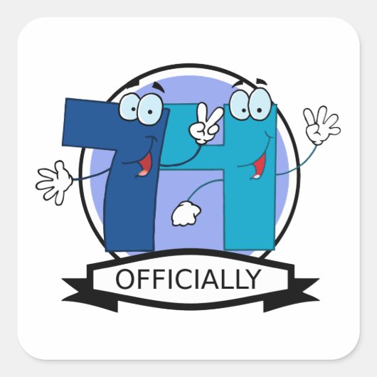 公式74誕生日ロゴ スクエアシール (正面)