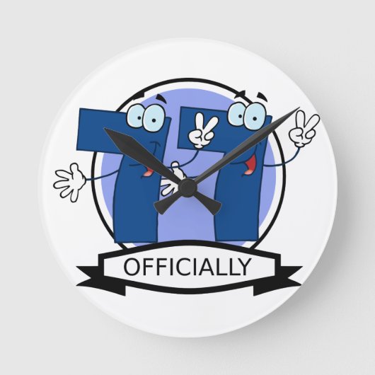 公式77誕生日バナー ラウンド壁時計 (正面)