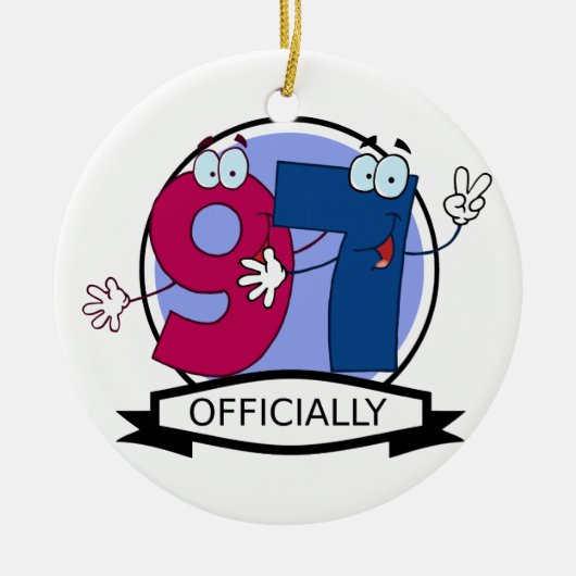 公式97誕生日バナー セラミックオーナメント (正面)