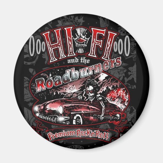 公式「HI FI & THE ROADBURNERS」 マグネット (正面)